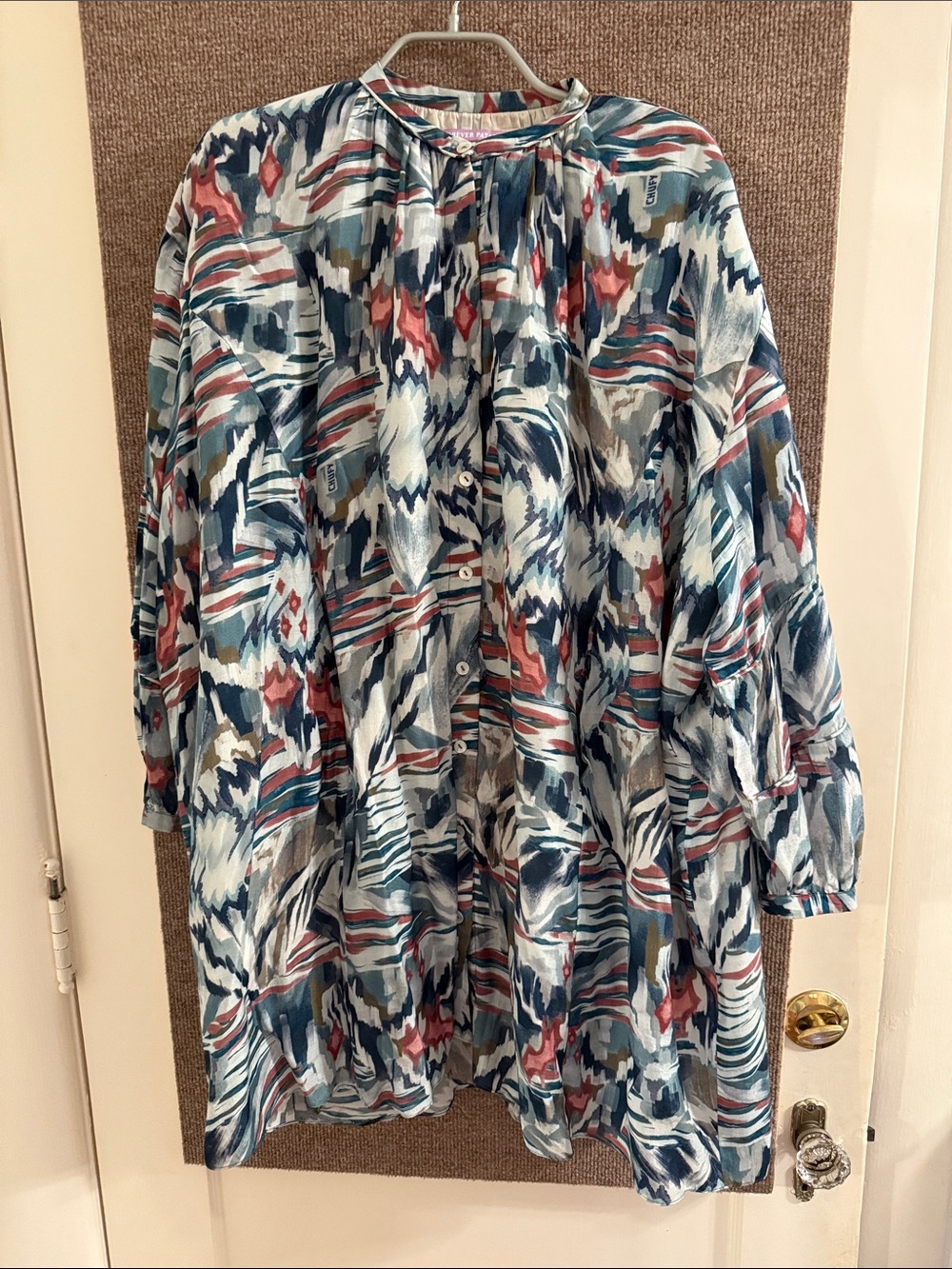 CHUFY X FOREVER PATAGONIA "PIA" Blue Green Printed Dress Size Small